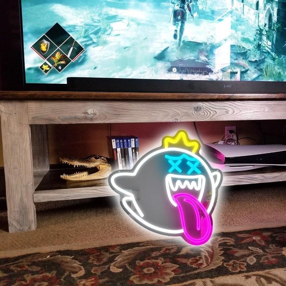 Boo Mario Kart Ghost Cartoon Video Game Neon Light Decor Man Cave Kid/Teen Room - Picture 5 of 6